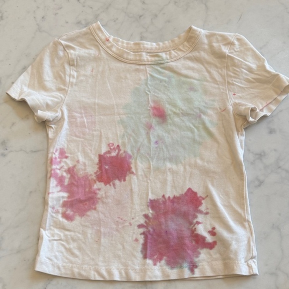 Old Navy Girls Pink Green Tie-Dye Short Sleeve T-Shirt Size 8